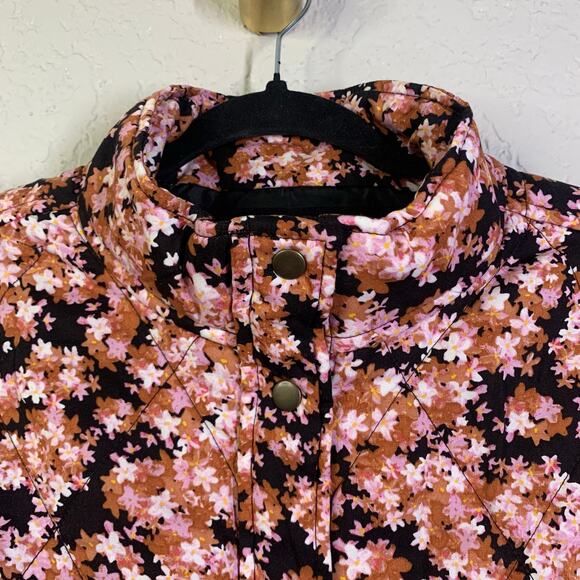 SOCIAL STANDARD By Sanctuary Coat M Jacket Quilted Twill Floral Mock Ne… - Picture 5 of 14